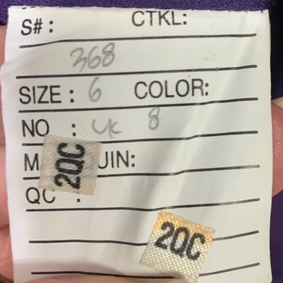 Mori Lee Madeline Gardiner Purple Satin Midi Evening Gown 5/6 Spaghetti Straps - Picture 12 of 12